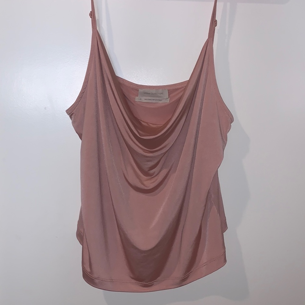 Urban Outfitters light pink satin cowl neck top